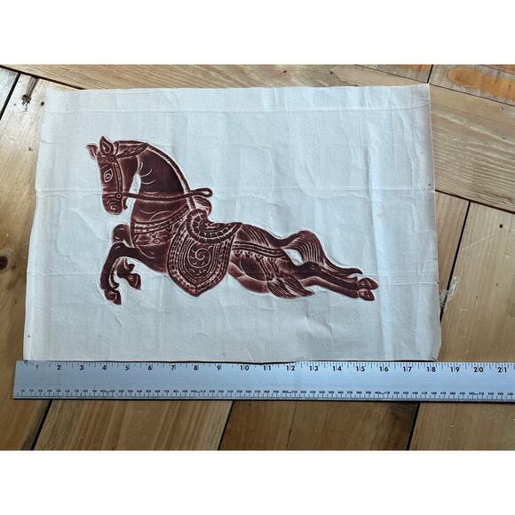 Vintage Thai Stone Rubbing on rice paper. Brownish red. Horse. Decor. 18x13" - Picture 9 of 9
